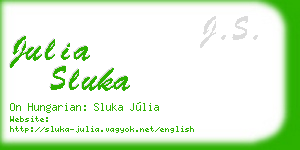 julia sluka business card